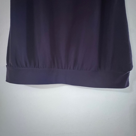 The Limited Dark Purple Women's Blouse With Sheer Mesh Neckline - Picture 5 of 6